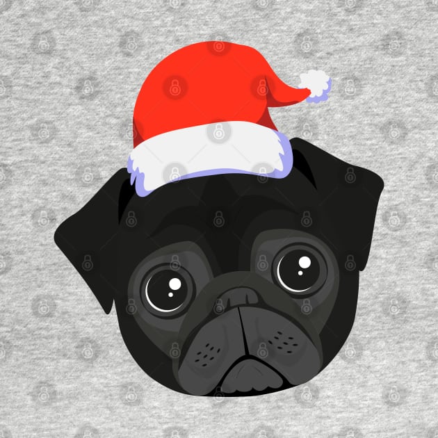 Black Pug Christmas by NV